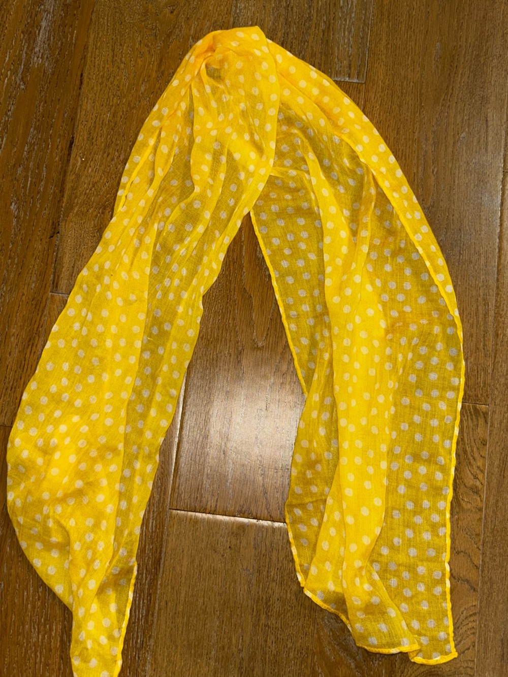 GAP Yellow and White Polka Dot Scarf